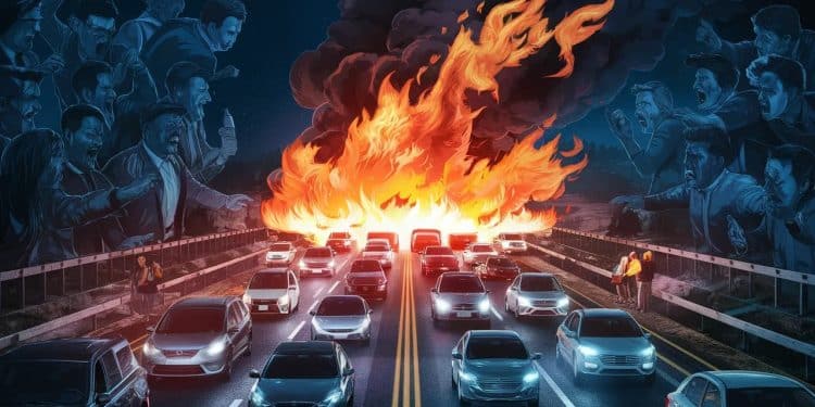 Chaos sur l’autoroute : des supporters enragés sèment la terreur ! - Viral Mag Un embrasement sans précédent impliquant des supporters de foot éclate sur lA1 saccageant tout sur son passage dans une fureur incontrôlée Viral Mag
