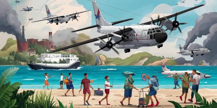 Évacuations spectaculaires en Nouvelle-Calédonie – Le chaos s’installe! - Viral Mag Découvrez les premières évacuations choc de touristes français bloqués en Nouvelle Calédonie suite aux violentes émeutes Un dispositif sans précédent pour ramener la paix Viral Mag