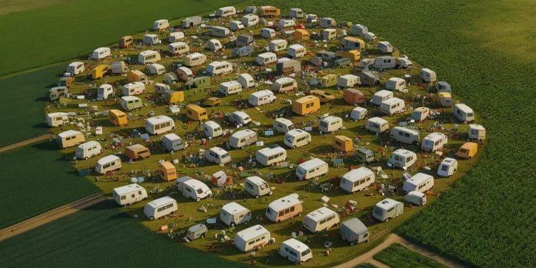 Gens du voyage : 150 caravanes envahissent un terrain agricole ! - Viral Mag Les forces de lordre impuissantes face à linstallation illégale massive de gens du voyage sur les terres dun agriculteur indigné La situation explosive Viral Mag