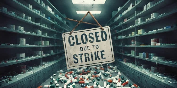 Grève Massive des Pharmaciens : La Crise des Médicaments s’Aggrave ! - Viral Mag Les étagères se vident les officines ferment Découvrez les coulisses de la crise qui secoue le monde pharmaceutique Les révélations chocs Viral Mag