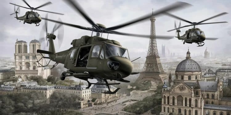 Invasion de Paris: Les Hélicoptères en Action! - Viral Mag Des hélicoptères étrangement suspicieux survolent Paris en ce moment Découvrez la VRAIE raison derrière ces vols mystérieux Viral Mag