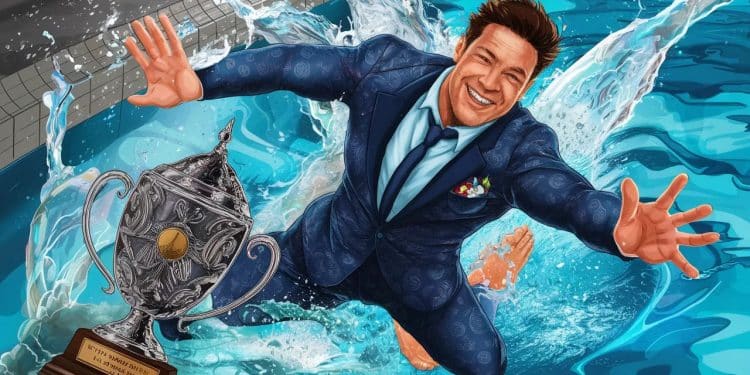 Découvrez la fameuse photo du manager de Toulouse Ugo Mola sautant tout habillé dans la piscine pour célébrer la victoire épique en Champions Cup   Viral Mag