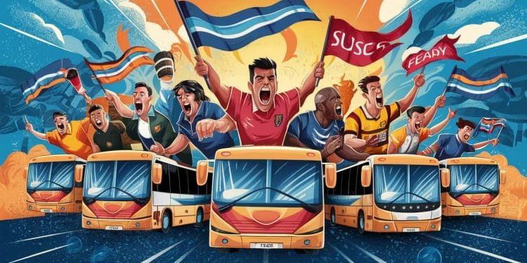 Les supporters toulousains mettent le feu avant la finale de la Champions Cup ! - Viral Mag Ambiance de folie à Ernest Wallon Les supporters du Stade Toulousain ont réservé un accueil enflammé à leurs joueurs avant leur départ pour Londres et la finale de la Champions Cup face au Leinster Fumigènes chants drapeaux découvrez les images de cette ferveur rouge et noire Viral Mag