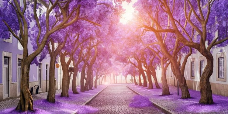 Lisbonne Envahie par un Spectacle Féerique de Jacarandas en Fleurs ! - Viral Mag Les rues de Lisbonne se parent de bleu et de mauve avec la floraison spectaculaire des jacarandas Un phénomène enchanteur qui ravit les touristes    Viral Mag