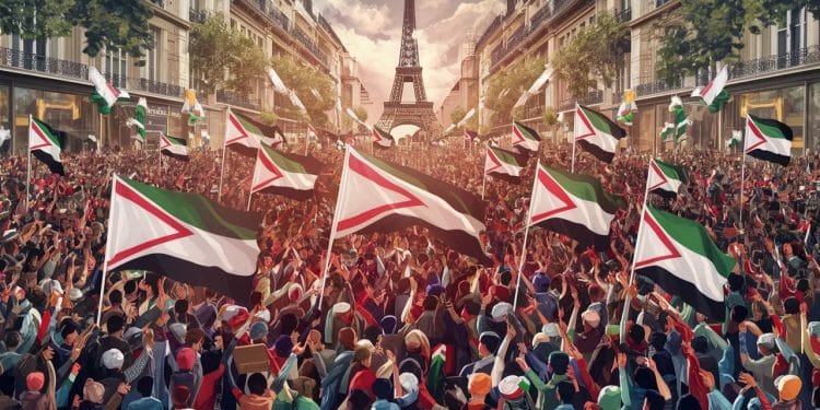 Mobilisation massive à Paris contre les bombardements israéliens sur Rafah - Viral Mag Des milliers de manifestants se rassemblent à Paris pour la 2e journée consécutive brandissant drapeaux palestiniens et slogans chocs face aux frappes meurtrières à Gaza Viral Mag