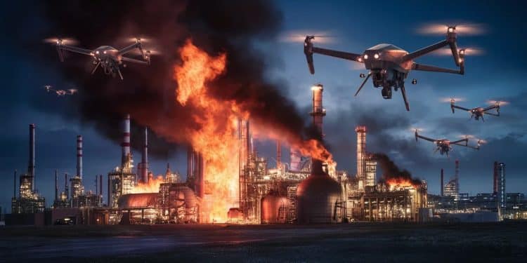 Une raffinerie russe à l’arrêt : Les drones ukrainiens frappent fort ! - Viral Mag Incroyable Des drones ukrainiens mettent une raffinerie russe hors service La Russie sous le choc lUkraine jubile Découvrez les détails de cette attaque audacieuse Viral Mag