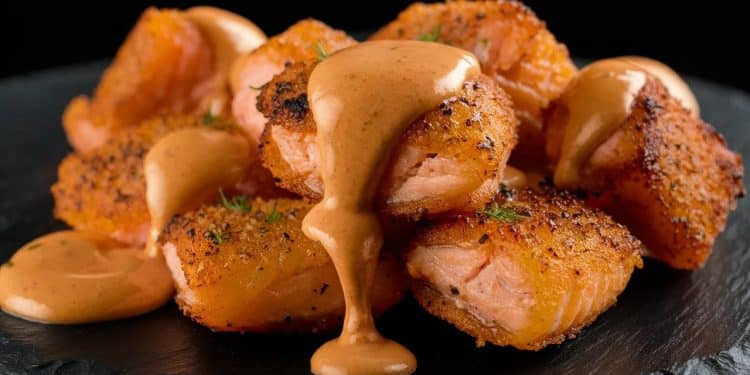 Bouchées croustillantes de saumon au coulis de tomates séchées - Viral Mag Découvrez notre recette express de bouchées de saumon croustillantes accompagnées dune onctueuse sauce au soleil Un apéritif sain et raffiné prêt en 15 min Viral Mag
