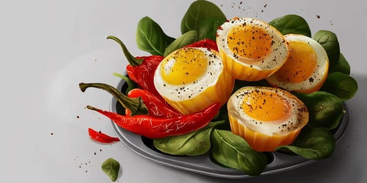 Bouchées D’Œufs au Poivron Rouge Rôti et Épinards : Un Régal Sain - Viral Mag Découvrez notre recette facile et saine de bouchées dœufs au poivron rouge rôti et épinards parfaites pour un petit déjeuner ou un en cas nutritif et savoureux Une explosion de saveurs en une bouchée Viral Mag