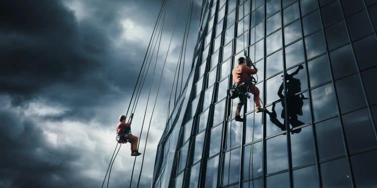 Des vents violents mettent des cordistes en danger de mort à Pékin Miraculeusement indemnes malgré le ballotement à 234m Les détails   Viral Mag