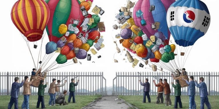 Les tensions entre les deux Corées sintensifient avec lenvoi de ballons de propagande par dessus la frontière Tracts anti régime clés USB et immondices  la guerre psychologique bat son plein   Viral Mag