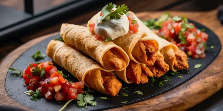 Découvrez notre recette de taquitos au poulet à lair fryer  simple rapide et délicieusement croustillante Un incontournable pour vos apéros    Viral Mag