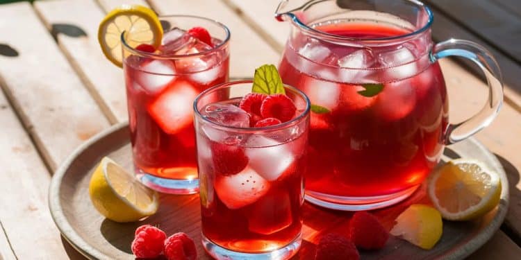 Délicieuse Recette de Thé Glacé aux Framboises Sans Sucre Ajouté - Viral Mag Découvrez notre recette rafraîchissante de thé glacé aux framboises sans sucre ajouté parfaite pour se désaltérer sainement cet été Viral Mag