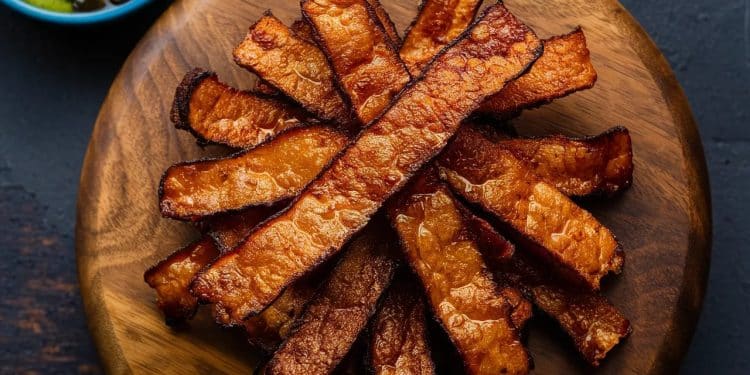 Délicieux Bacon Végan : La Recette Croustillante Qui Fait Sensation - Viral Mag Découvrez la recette révolutionnaire du bacon végan croustillant et savoureux Une alternative saine et éthique qui ravira vos papilles Viral Mag