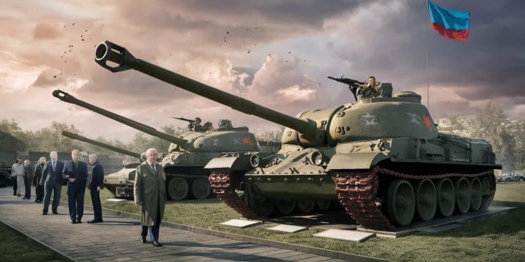 Des Diplomates Étrangers Visitent Une Exposition Controversée à Moscou - Viral Mag Des diplomates de Corée du Nord Palestine Syrie et Liban ont visité une exposition de blindés capturés à lOTAN à Moscou suscitant la controverse Viral Mag