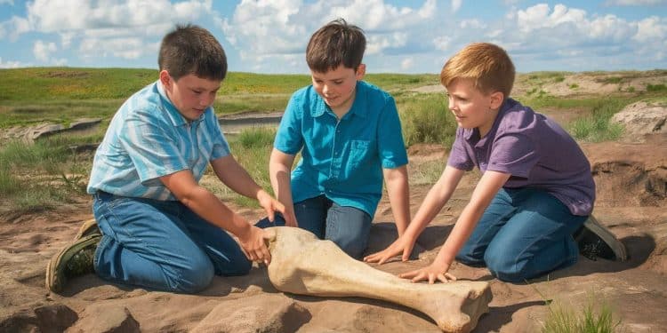 Des Enfants Découvrent un Jeune T-Rex en Pleine Balade ! - Viral Mag Trois jeunes passionnés de fossiles ont fait une incroyable découverte les restes dun tyrannosaure juvénile une trouvaille rarissime Viral Mag