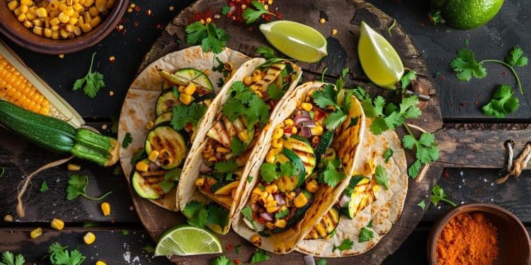 Découvrez notre recette délicieuse et facile de tacos végétariens aux courgettes et maïs Un plat dété frais et coloré qui ravira tous les palais    Viral Mag