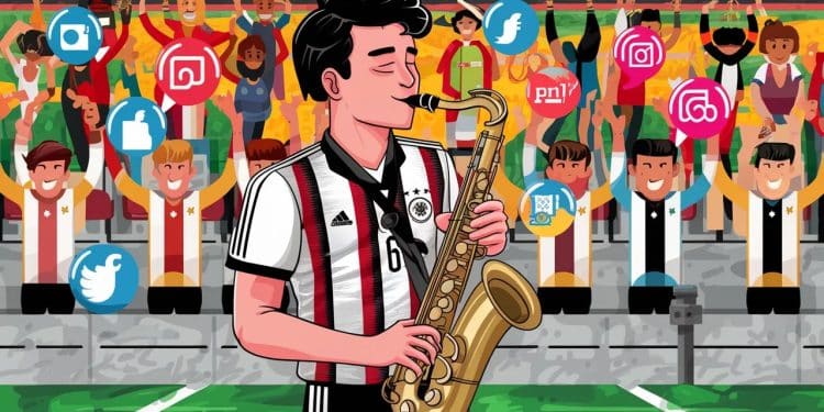Euro 2024 : La star inattendue du tournoi, André Schnura ! - Viral Mag André Schnura saxophoniste et influenceur allemand crée la sensation à lEuro 2024 avec ses reprises musicales entraînantes qui font vibrer les supporters   Viral Mag