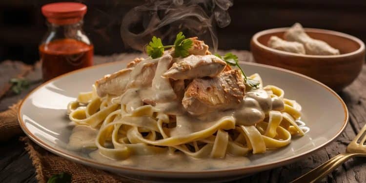 Découvrez notre recette facile de fettuccine Alfredo au poulet crémeux un classique réconfortant qui ravira toute la famille Obtenez des conseils dexperts pour une sauce Alfredo parfaite à chaque fois   Viral Mag