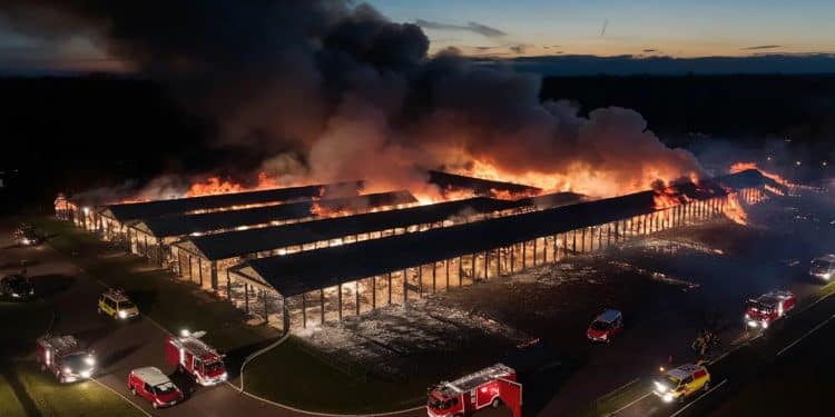 Un violent incendie sest déclaré dans un haras du Calvados causant la mort de 70 chevaux Un bilan lourd qui soulève des questions sur la sécurité des écuries   Viral Mag