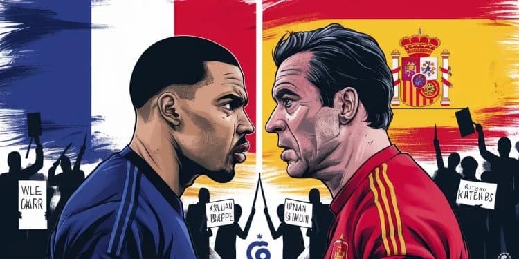 La Controversée Prise de Position de Mbappé Divise l’Espagne - Viral Mag La star française Kylian Mbappé crée la polémique avec ses propos politiques à laube de lEuro 2024 Le gardien espagnol Unai Simon sy oppose fermement Viral Mag