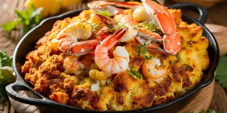 Découvrez notre recette incontournable de farce aux fruits de mer à base de pain de maïs pour sublimer vos repas de fêtes Crabe crevettes saveurs tous les ingrédients du succès sont réunis    Viral Mag