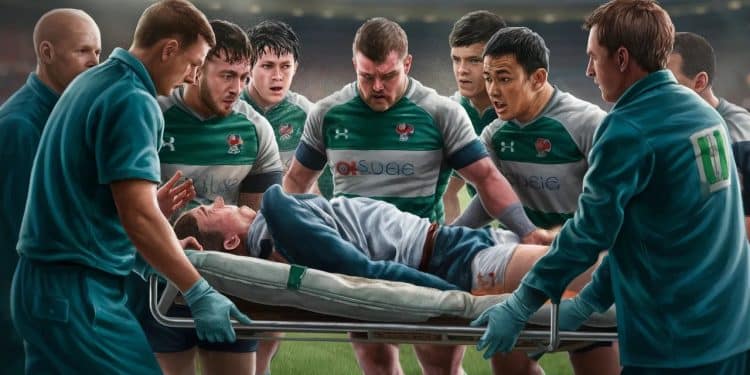 Le Pilier Toulousain Cyril Baille Évacué sur Civière Après une Blessure - Viral Mag Lors de la demi finale du Top 14 contre La Rochelle le pilier international de Toulouse Cyril Baille est sorti sur civière visiblement touché à la cheville gauche Viral Mag