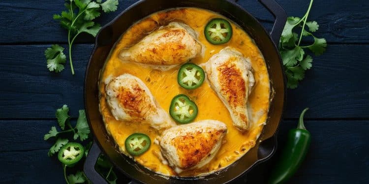 Le Secret Crémeux du Poulet Poêlé au Jalapeño - Viral Mag Découvrez la recette magique du poulet poêlé au jalapeño crémeux qui va faire fondre vos papilles Une explosion de saveurs en un tournemain Viral Mag