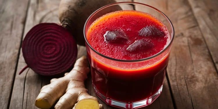 Les Bienfaits Insoupçonnés du Jus de Betterave et Gingembre - Viral Mag Découvrez les vertus étonnantes du jus de betterave et gingembre pour votre santé Boostez votre système immunitaire et votre énergie avec cette boisson détox naturelle Viral Mag