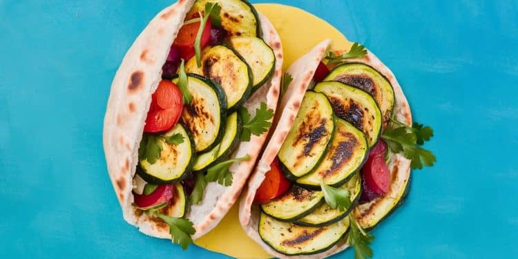 Découvrez la recette estivale incontournable  les pitas grillés aux courgettes et halloumi Un mariage de saveurs et de textures qui vous fera craquer    Viral Mag