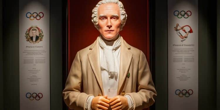 L’Hommage Éternel au Baron Pierre de Coubertin à Grévin - Viral Mag Le Musée Grévin rend hommage à Pierre de Coubertin le père des Jeux Olympiques modernes en intronisant sa statue de cire à laube des JO de Paris 2024 Viral Mag