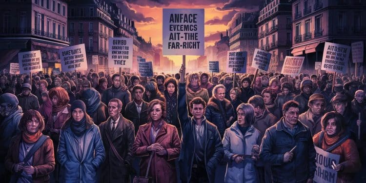 Mobilisation massive contre l’extrême droite en France - Viral Mag Suite à la dissolution de lAssemblée nationale des milliers de manifestants se rassemblent dans les grandes villes pour dire non à lextrême droite Viral Mag