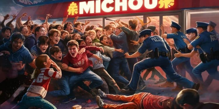 Des centaines de fans en délire des malaises une forte mobilisation policière Louverture du restaurant Mealy par le Youtubeur Michou a créé lémeute à Amiens   Viral Mag