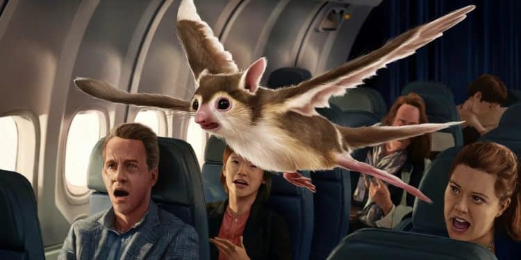 Panique à bord : Un marsupial volant sème la zizanie sur un vol - Viral Mag Un phalanger volant échappe à sa propriétaire et sème la panique dans un avion en Chine retardant le décollage de plus dune heure Viral Mag