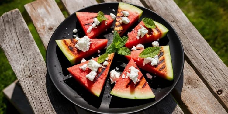 Découvrez la recette rafraîchissante et originale de pastèque grillée Feta et menthe qui va étonner et ravir vos papilles cet été    Viral Mag