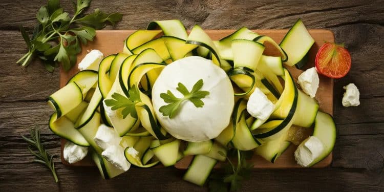Salade de Courgettes Burrata : La Perfection Estivale - Viral Mag Découvrez la recette simple et savoureuse de la salade de courgettes burrata un plat dété parfait alliant fraîcheur et saveurs italiennes Viral Mag