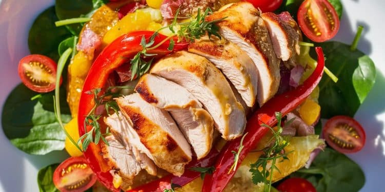 Découvrez notre recette facile et savoureuse de salade de poulet grillé parfaite pour vos repas dété légers et équilibrés Préparez la en un rien de temps    Viral Mag