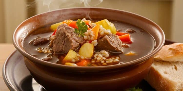 Découvrez notre recette de soupe rapide bœuf et orge un délice réconfortant parfait pour les soirées fraîches Facile à préparer et riche en saveurs    Viral Mag