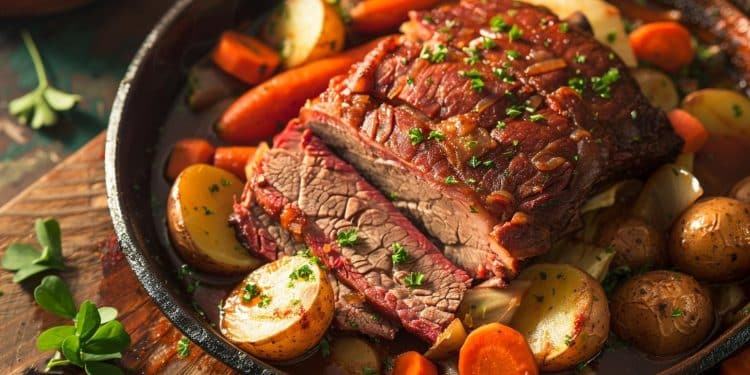 Un Délicieux Plat Traditionnel Irlandais Pour la Saint-Patrick - Viral Mag Découvrez la recette du corned beef un plat traditionnel irlandais parfait pour célébrer la Saint Patrick Facile à réaliser pour un repas convivial Viral Mag
