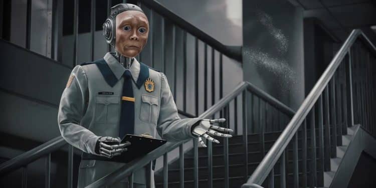 Un étonnant robot-fonctionnaire se jette du haut d’un escalier en Corée du Sud - Viral Mag Un robot employé comme agent municipal dans la ville de Gumi en Corée du Sud a été retrouvé écrasé au pied dun escalier suscitant de nombreuses questions Découvrez ce fait divers surprenant Viral Mag