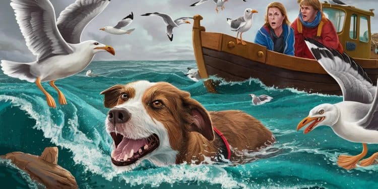 Un sauvetage canin insolite dans le Bassin d’Arcachon - Viral Mag Les gardes de la réserve du Banc dArguin ont secouru un chien en détresse cerné par des goélands après quil eut échappé à ses maîtres en bateau Viral Mag