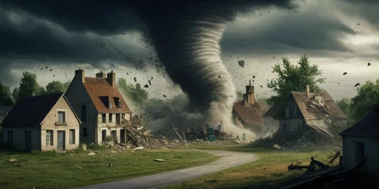 Une Tornade Rare Frappe un Village de l’Oise, Semant la Dévastation - Viral Mag Un spectacle aussi impressionnant que dévastateur une tornade traverse le village de Carlepont dans lOise endommageant des dizaines de maisons Heureusement pas de blessés à déplorer Viral Mag