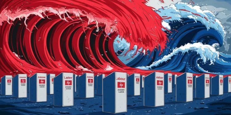 Une victoire écrasante du Labour se profile au Royaume-Uni - Viral Mag Les sondages prédisent une majorité historique pour le parti travailliste aux prochaines élections législatives britanniques de juillet Viral Mag