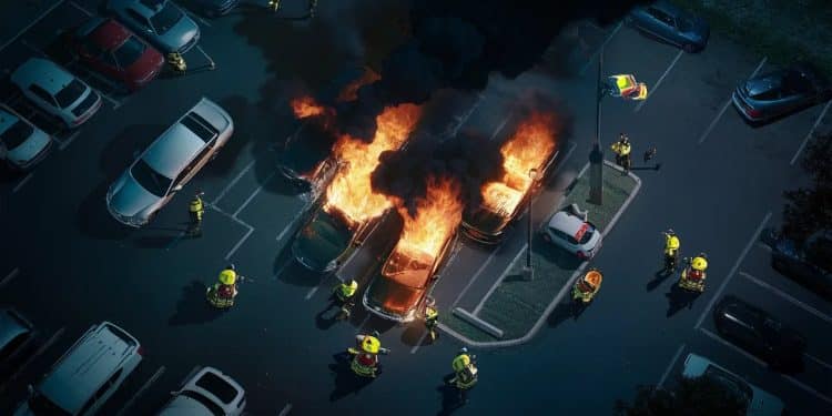 Voiron (38) : 23 Véhicules Détruits par des Incendies Criminels - Viral Mag Dans la nuit du 25 juin 2024 une vague dincendies criminels a frappé Voiron détruisant 23 véhicules Une enquête est en cours pour identifier les responsables Viral Mag