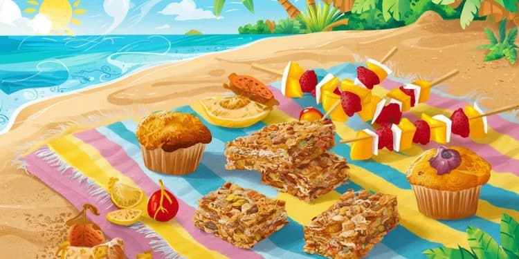 18 Délicieuses collations d’été pour votre prochaine sortie à la plage - Viral Mag Découvrez 18 idées de collations estivales faciles et savoureuses à emporter pour une journée parfaite à la plage Des barres de céréales maison aux brochettes de fruits Viral Mag