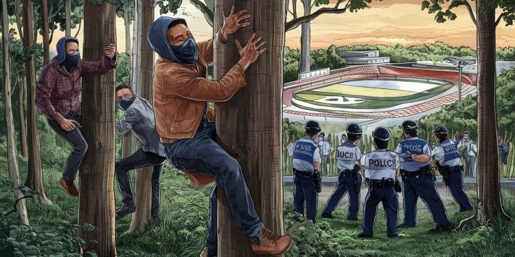 Arrestation de 7 écologistes radicaux dans le Bois de Vincennes - Viral Mag 7 activistes écologistes radicaux dont certains fichés S ont été interpellés dans le Bois de Vincennes alors quils grimpaient aux arbres soupçonnés de vouloir perturber une épreuve des JO de Paris 2024 Viral Mag