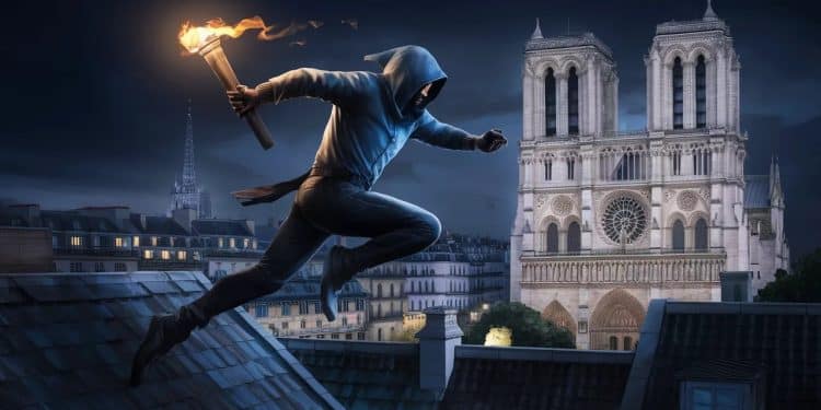 Un mystérieux porteur de flamme sautant de toit en toit a capté lattention lors de la cérémonie des JO de Paris Découvrez qui il est vraiment   Viral Mag