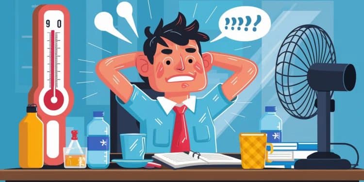 Canicule : Les Droits des Salariés Face aux Fortes Chaleurs - Viral Mag Découvrez les droits des salariés pendant les épisodes caniculaires Horaires aménagés tenue adaptée droit de retrait Tout savoir pour travailler dans les meilleures conditions malgré la chaleur   Viral Mag