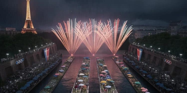 Retour sur la cérémonie douverture époustouflante des Jeux Olympiques de Paris 2024 un mélange parfait de tradition et de modernité qui a ébloui le monde entier malgré une météo capricieuse   Viral Mag