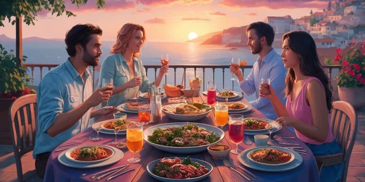 Cuisines méditerranéennes : décryptage des habitudes estivales - Viral Mag Partez à la découverte des coutumes culinaires estivales des pays méditerranéens Plongez dans lambiance chaleureuse des dîners tardifs des apéritifs conviviaux et des spécialités ensoleillées Viral Mag