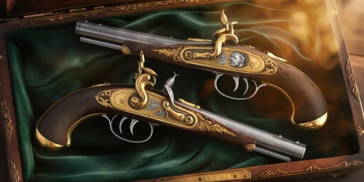 Deux Pistolets Napoléoniens Vendus à Prix d’Or aux Enchères - Viral Mag Deux pistolets dexception ayant appartenu à Napoléon Ier se sont envolés pour 169 million deuros lors dune vente aux enchères à Fontainebleau Viral Mag